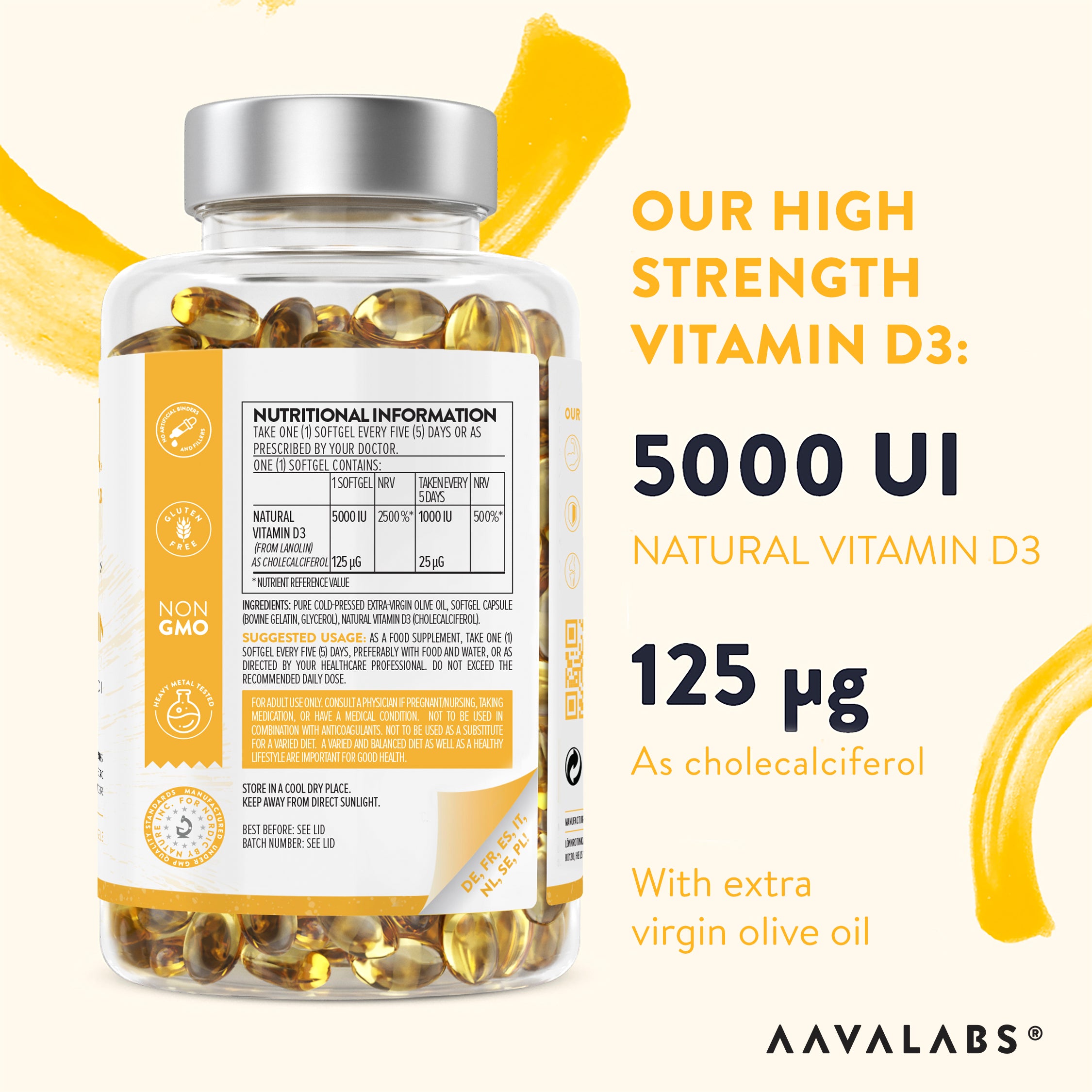 VITAMIN D3 - 5000IU - Aavalabs