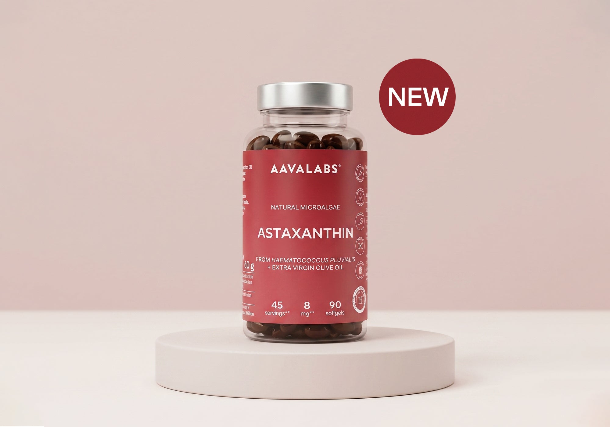 Bottle of Aavalabs Astaxanthin Supplement