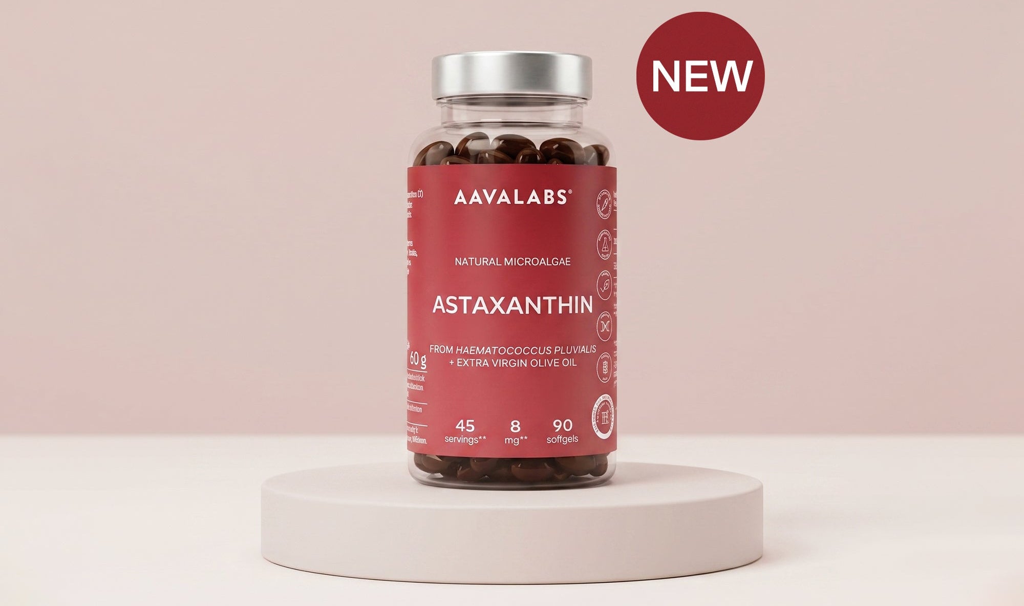 Bottle of Aavalabs Astaxanthin Supplement
