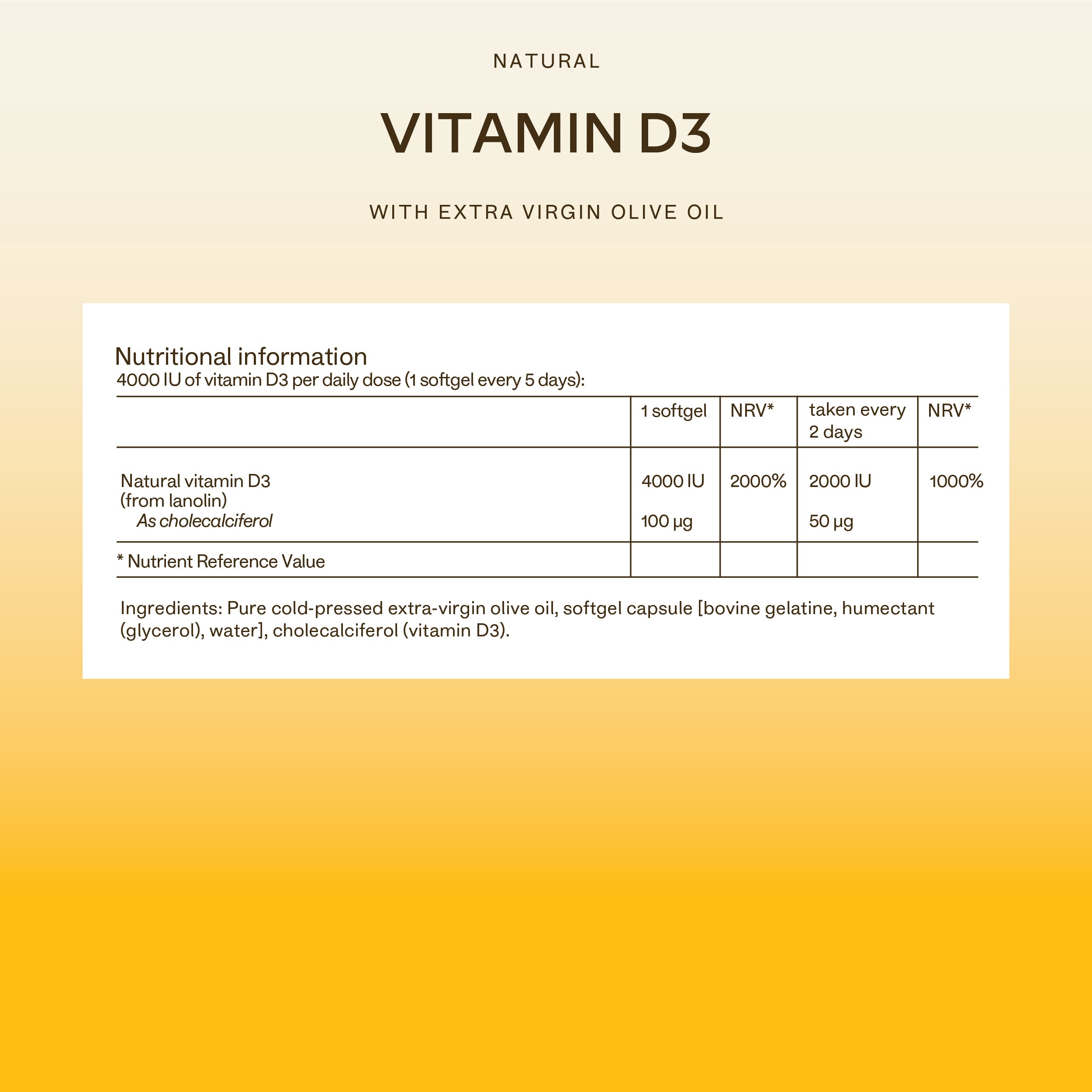 VITAMIN D3 - 4000IU - Aavalabs