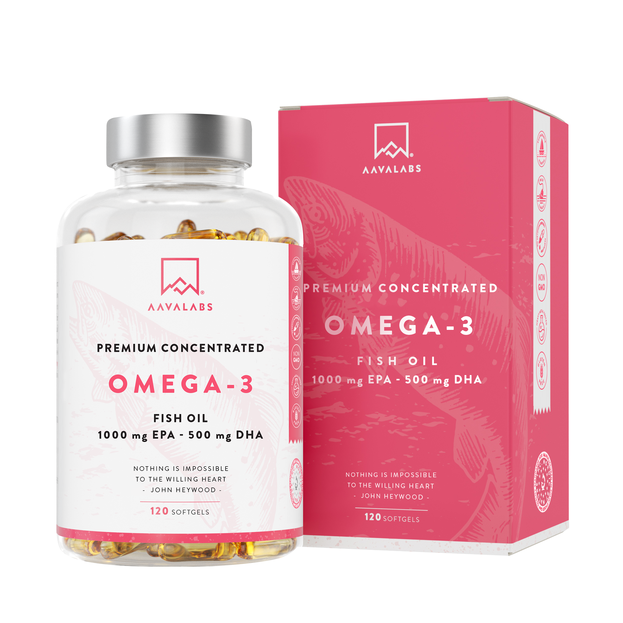 Omega 3 Premium Fish Oil with EPA and DHA AAVALABS