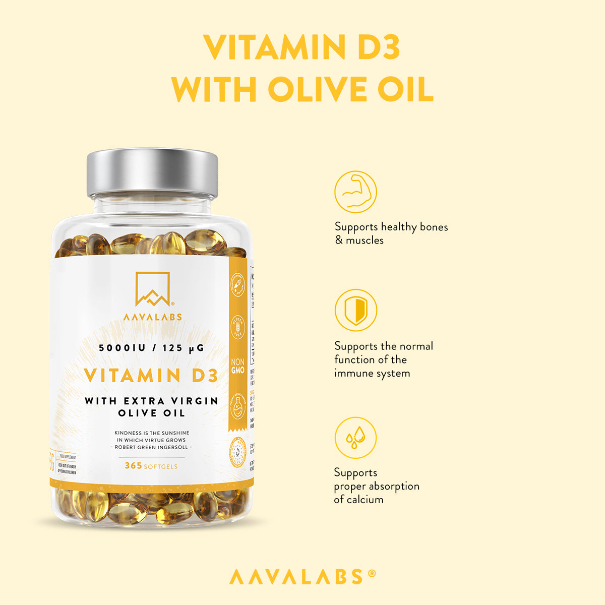 VITAMIN D3 - 5000IU - Aavalabs