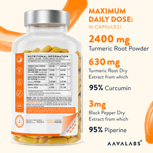 CURCUMIN TURMERIC - 6 MONTH PACK - AAVALABS