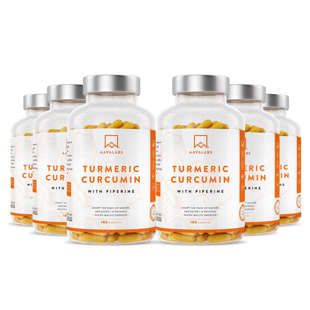 Multiple bottles of Curcumin Turmeric with Piperine supplement - AAVALABS