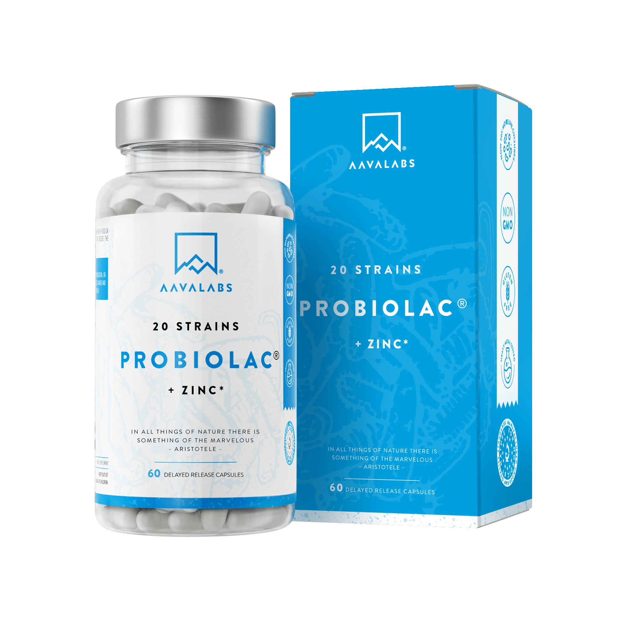  Bottle of AAVALABS Probiolac Probiotic with 20 strains and zinc - AAVALABS