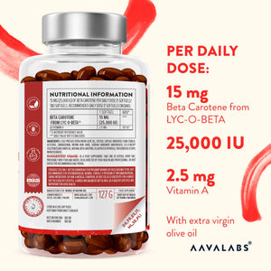 a bottle of Aavalabs supplements with nutritional information, part of the Eyes Support Bundle