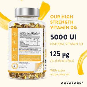 Nutritional information and ingredients of Vitamin D3 - IMMUNITY BUNDLE