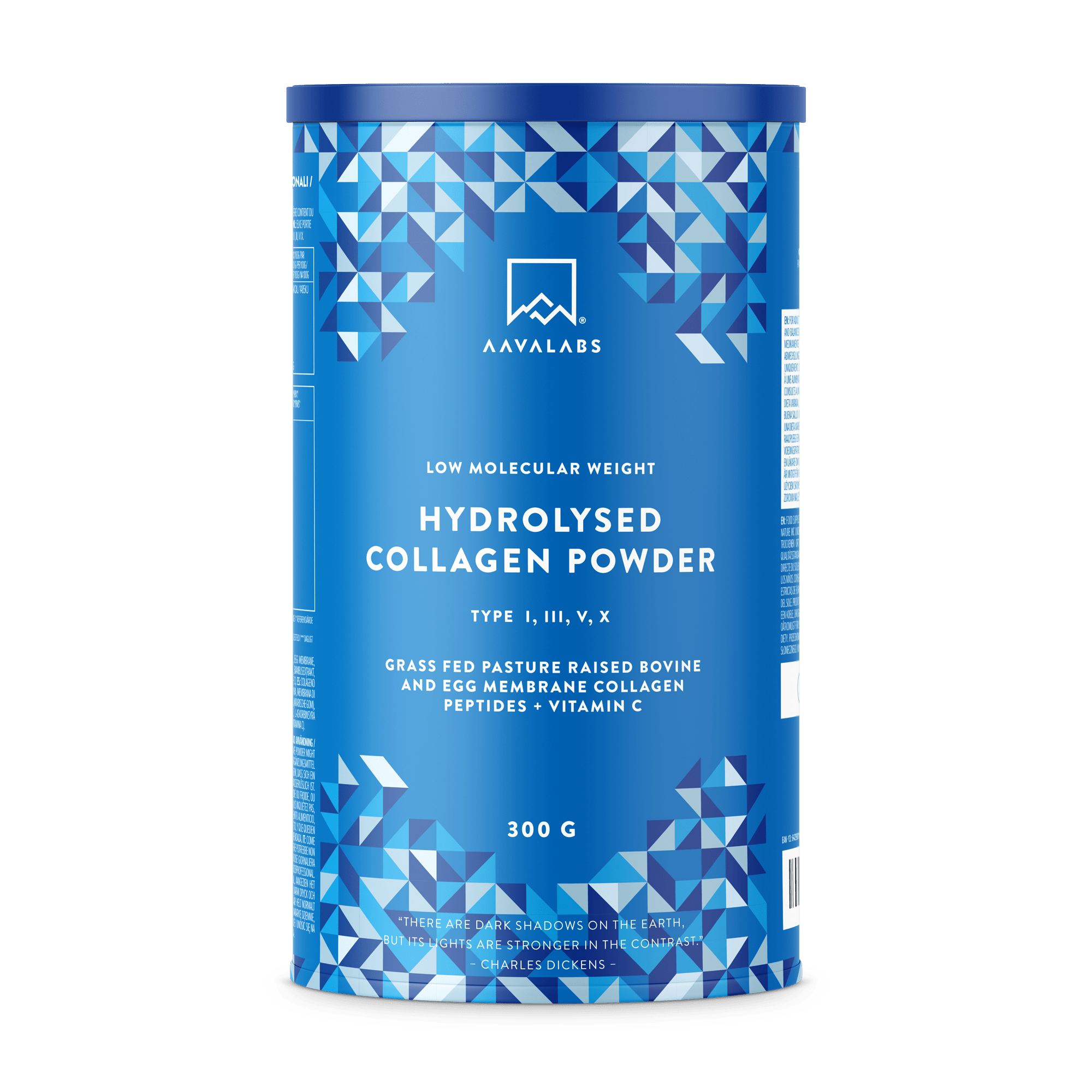 Hydrolysed Collagen Powder with types I, III, V, and X from grass-fed pasture-raised bovine and egg membrane, enriched with vitamin C- AAVALABS