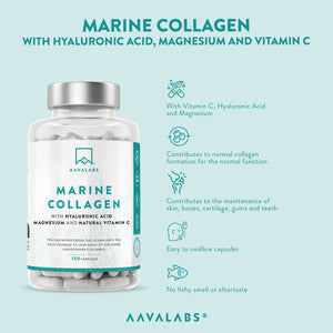 Bottle of Marine Collagen with Hyaluronic Acid, Magnesium - AAVALABS