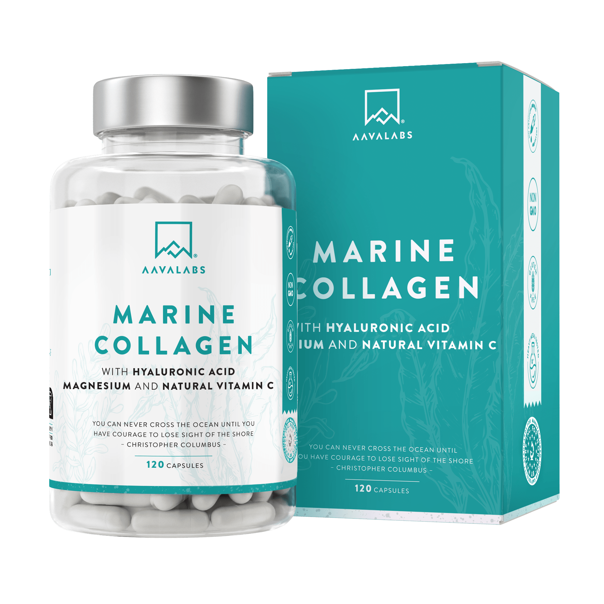 AAVALABS Marine Collagen bottle and box packaging
