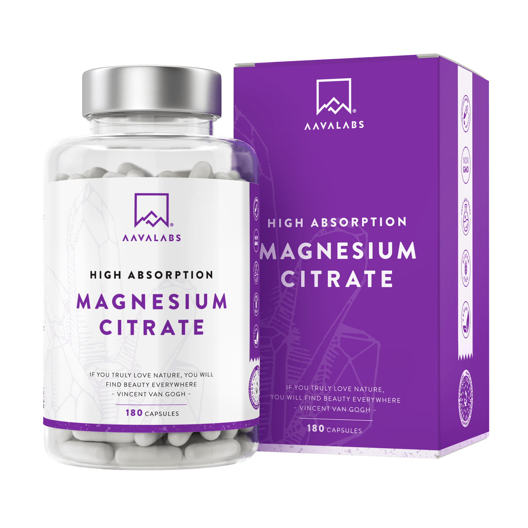 Aavalabs High Absorption Magnesium Citrate supplement bottle