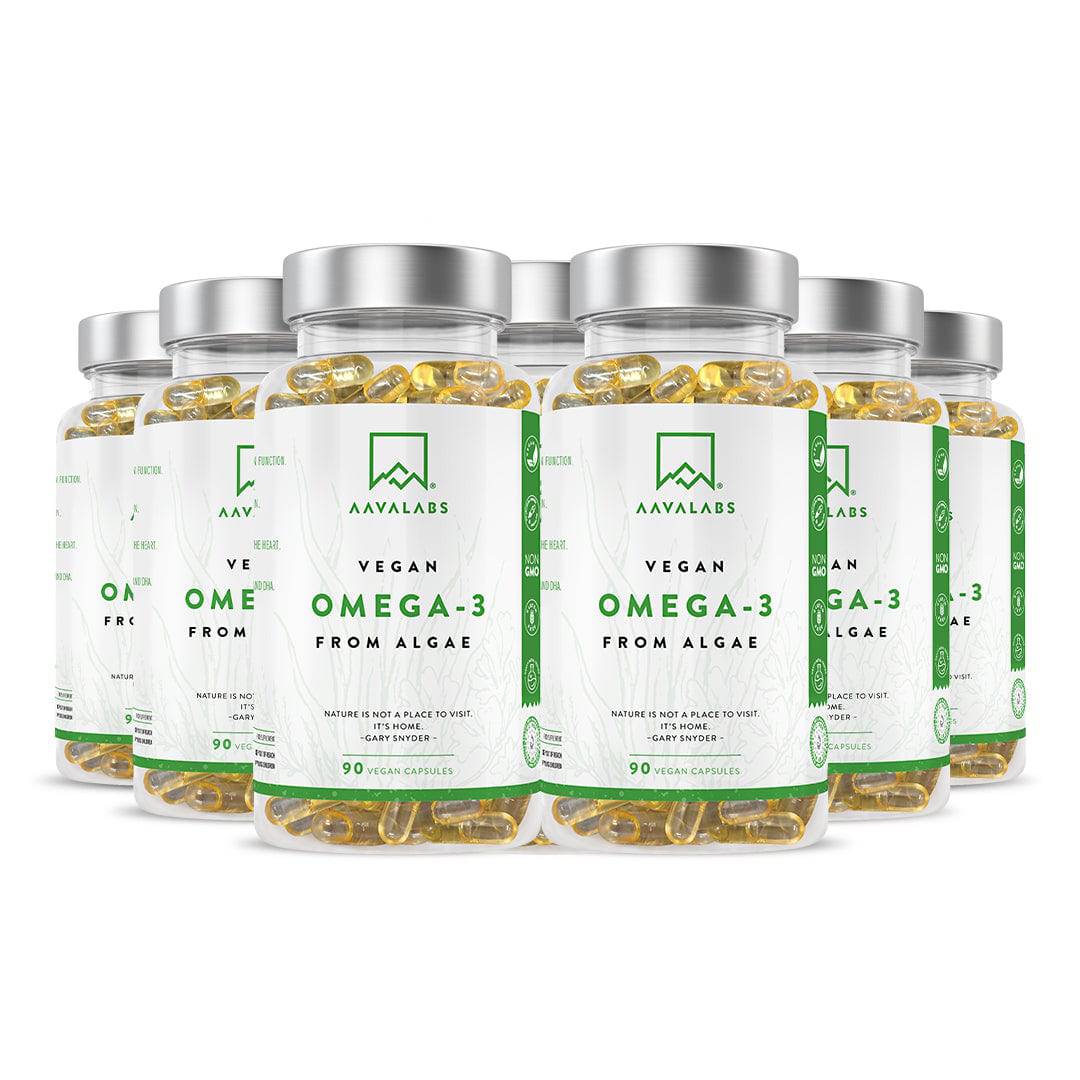 Multiple bottles of Vegan Omega-3 from Algae - AAVALABS