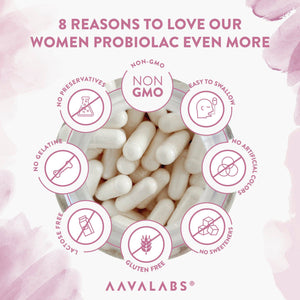 Bottle of Women Probiolac Probiotic capsules - AAVALABS
