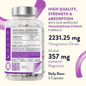Back view of AAVALABS High Absorption Magnesium Citrate bottle