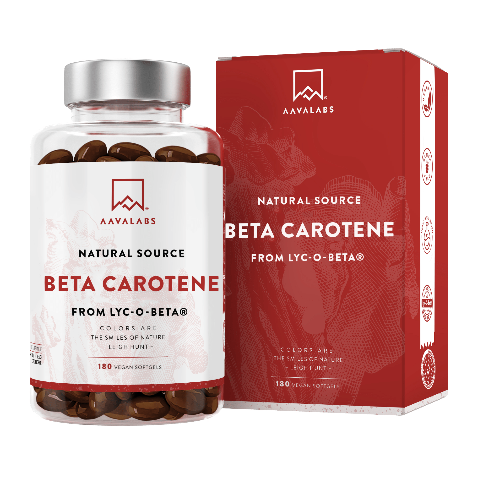 Image of Aavalabs Beta Carotene bottle and box
