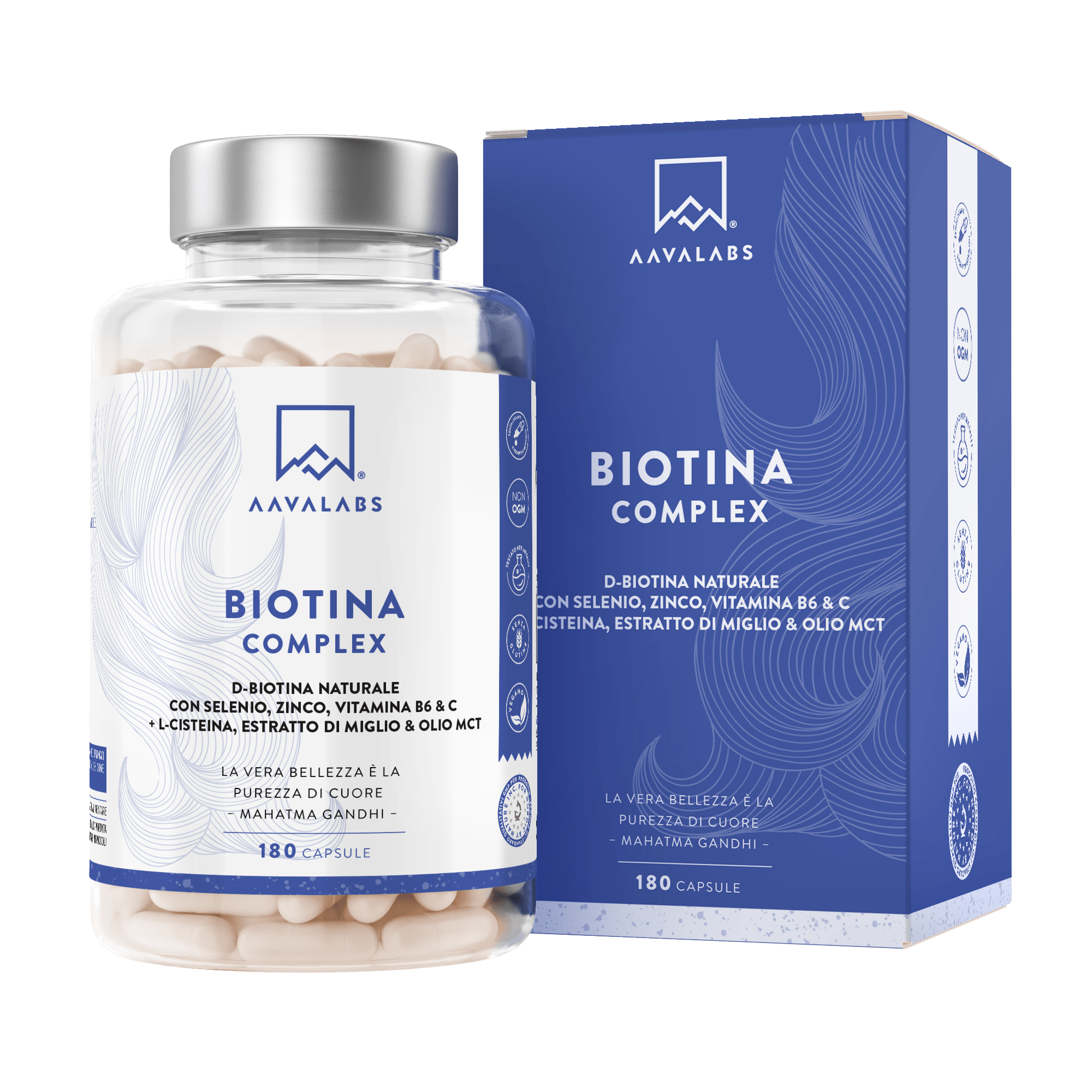 Biotina Complex supplement box and bottle - AAVALABS