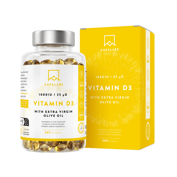 Vitamin D3 1000 IU with Virgin Olive Oil AAVALABS