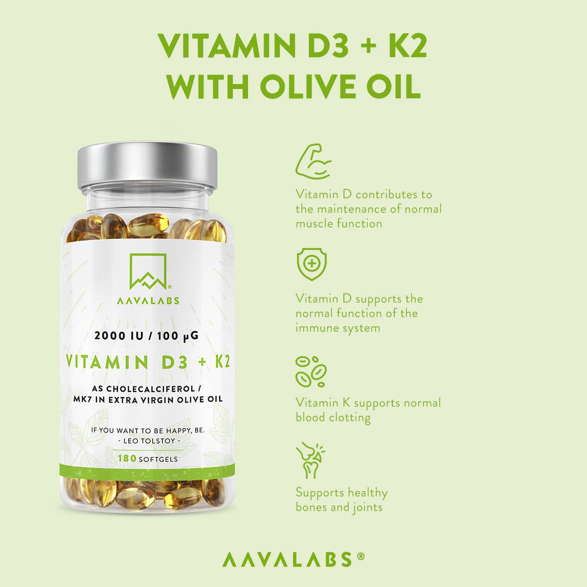 VITAMIN D3 + K2 - Aavalabs